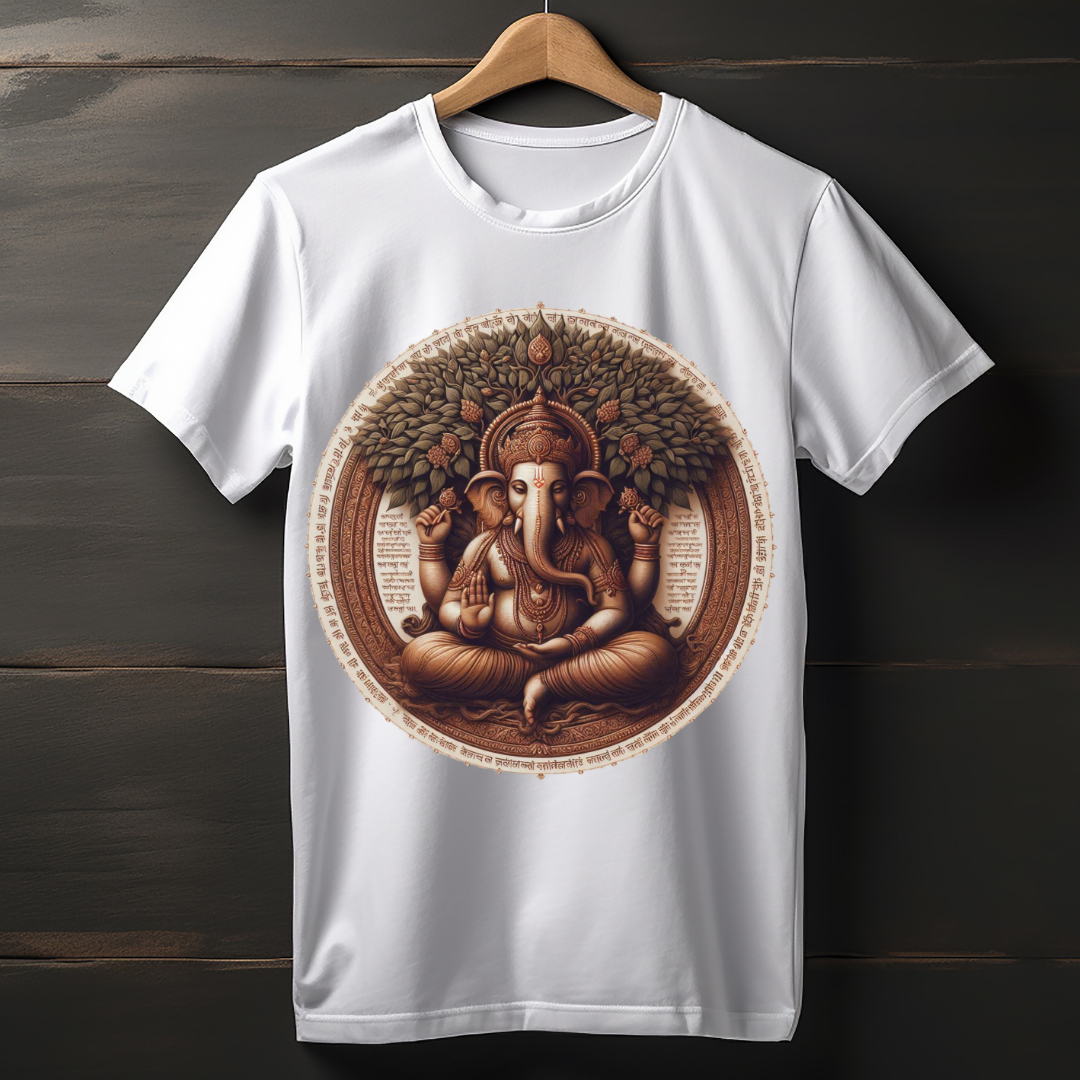 Ganpati Meditation Unisex T-Shirt – Spiritual & Festive Cotton Tee for Men & Women