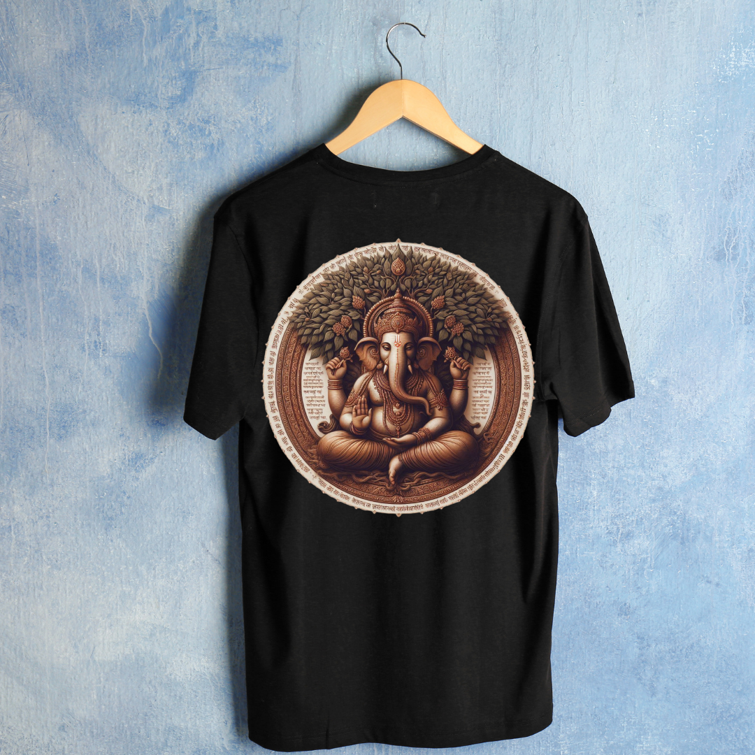 Ganpati Meditation Unisex T-Shirt – Spiritual & Festive Cotton Tee for Men & Women