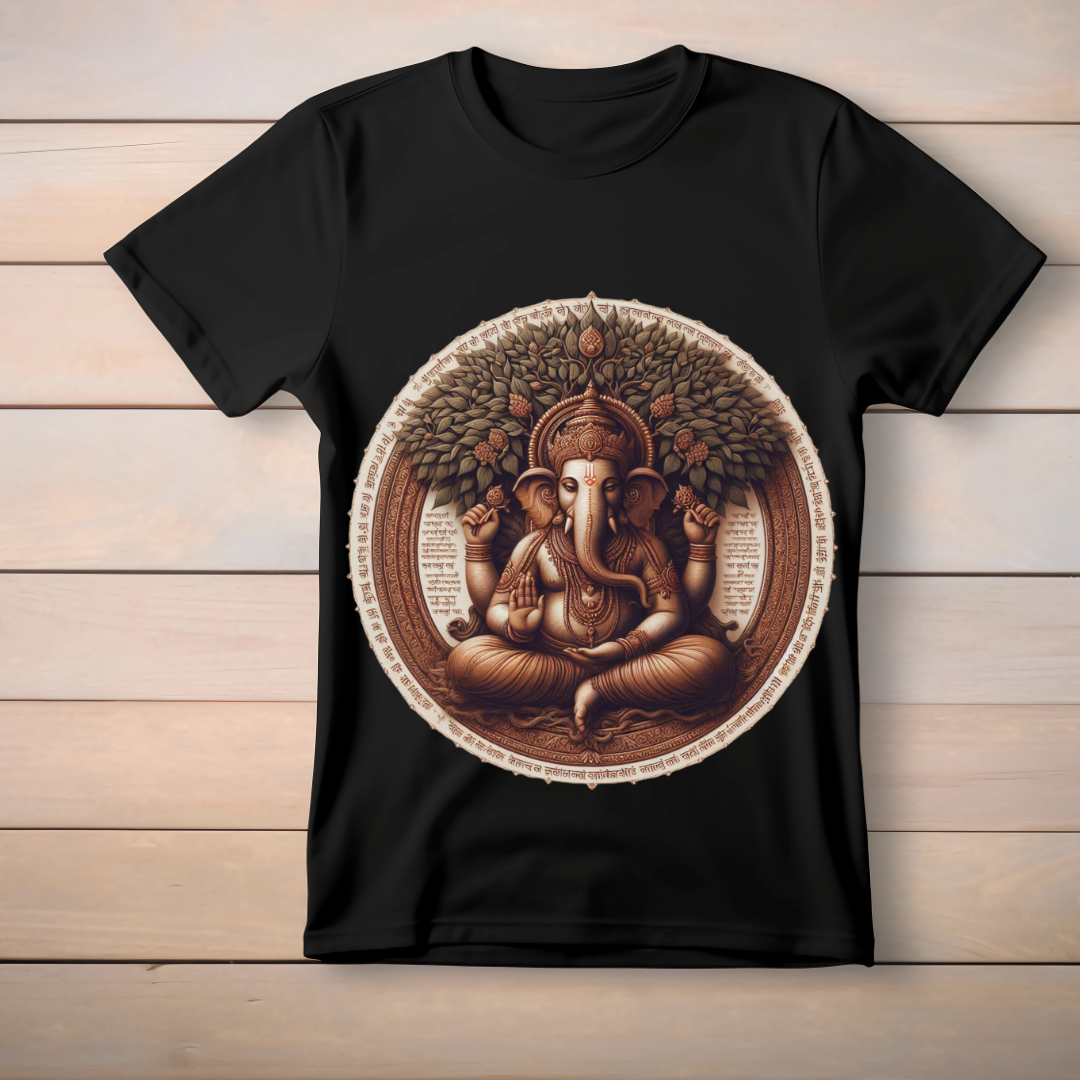 Ganpati Meditation Unisex T-Shirt – Spiritual & Festive Cotton Tee for Men & Women
