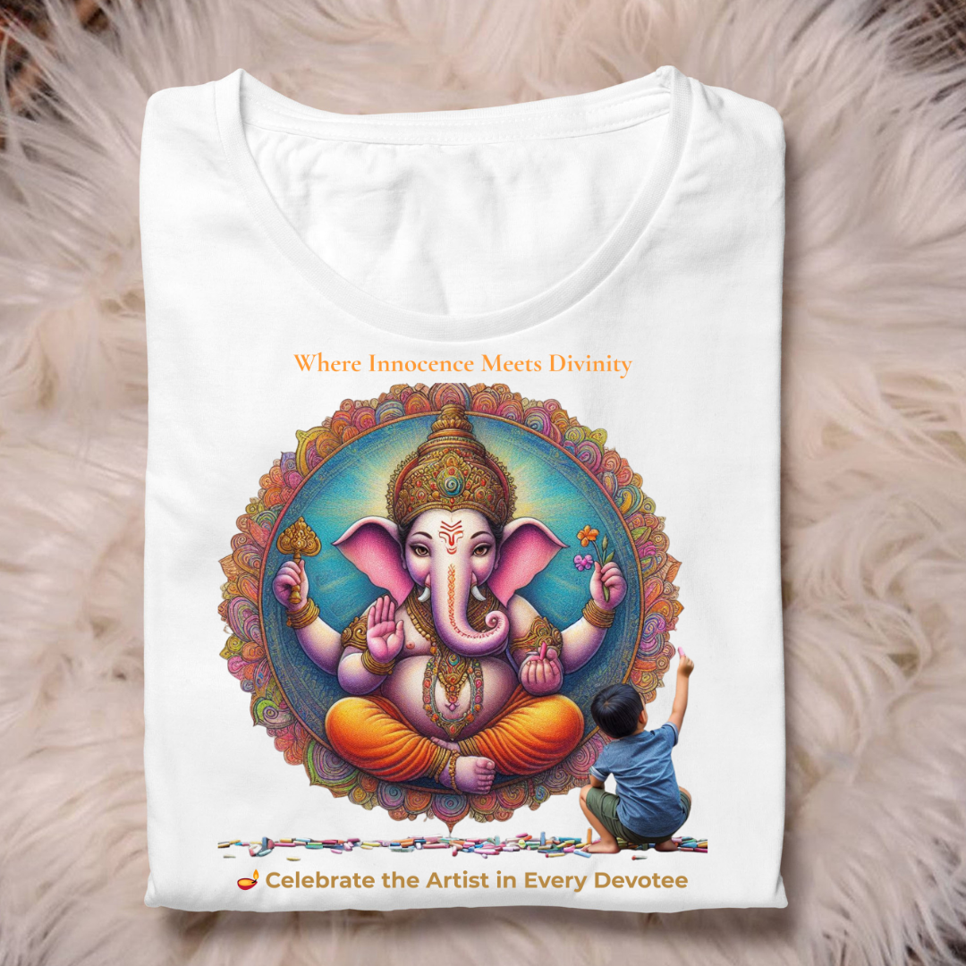 Sacred Ganesha Blessings Unisex T-Shirt – 100% Cotton | Spiritual, Festive & Daily Comfort Wear