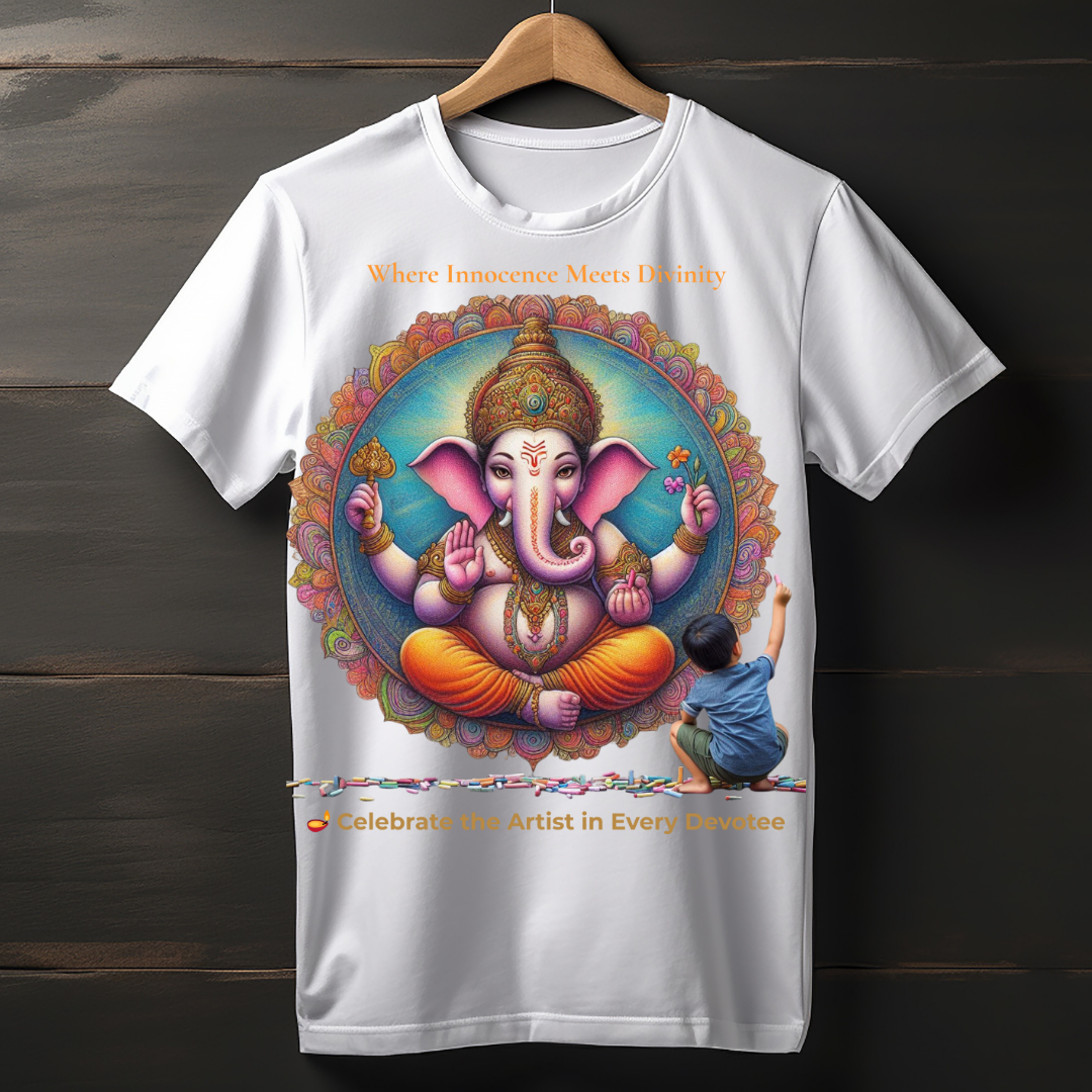 Sacred Ganesha Blessings Unisex T-Shirt – 100% Cotton | Spiritual, Festive & Daily Comfort Wear
