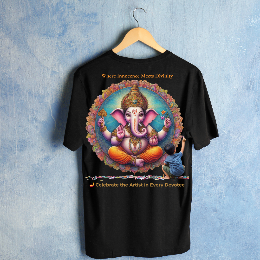 Sacred Ganesha Blessings Unisex T-Shirt – 100% Cotton | Spiritual, Festive & Daily Comfort Wear