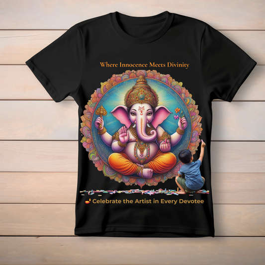 Sacred Ganesha Blessings Unisex T-Shirt – 100% Cotton | Spiritual, Festive & Daily Comfort Wear